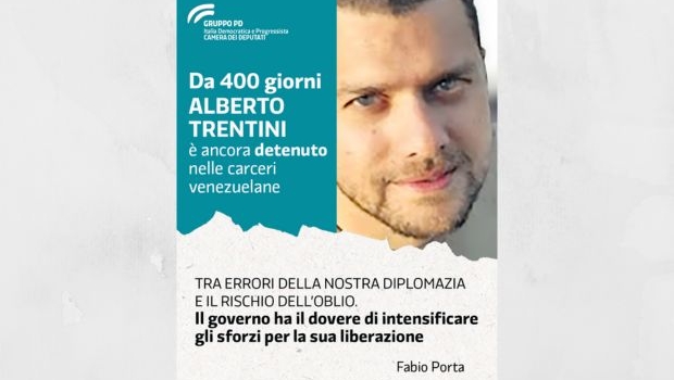 Porta (PD): Alberto Trentini preso na Venezuela h&aacute; 400 dias