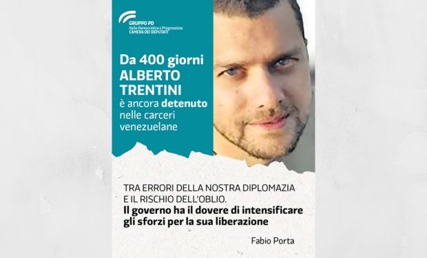 Porta (PD): Alberto Trentini preso na Venezuela há 400 dias